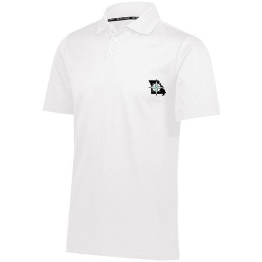 [222568.005.S-LOGO3] Men's Prism Polo (Adult S, White, Logo 3)