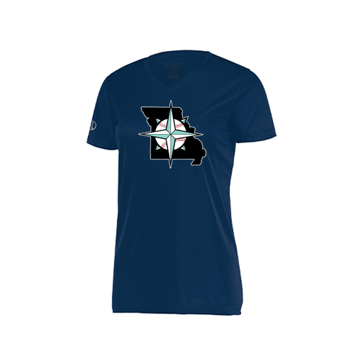 [222820.065.S-LOGO3] Ladies Movement Dri Fit Shirt (Female Adult S, Navy, Logo 3)